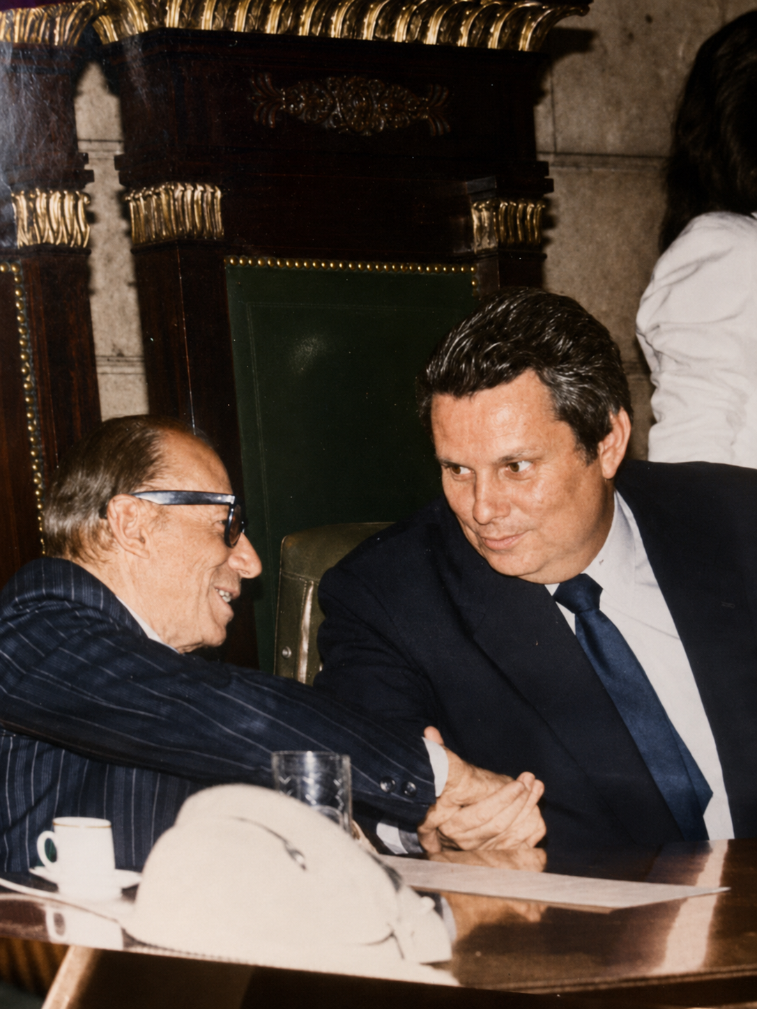 Aristóteles Drummond com Roberto Campos, 1994