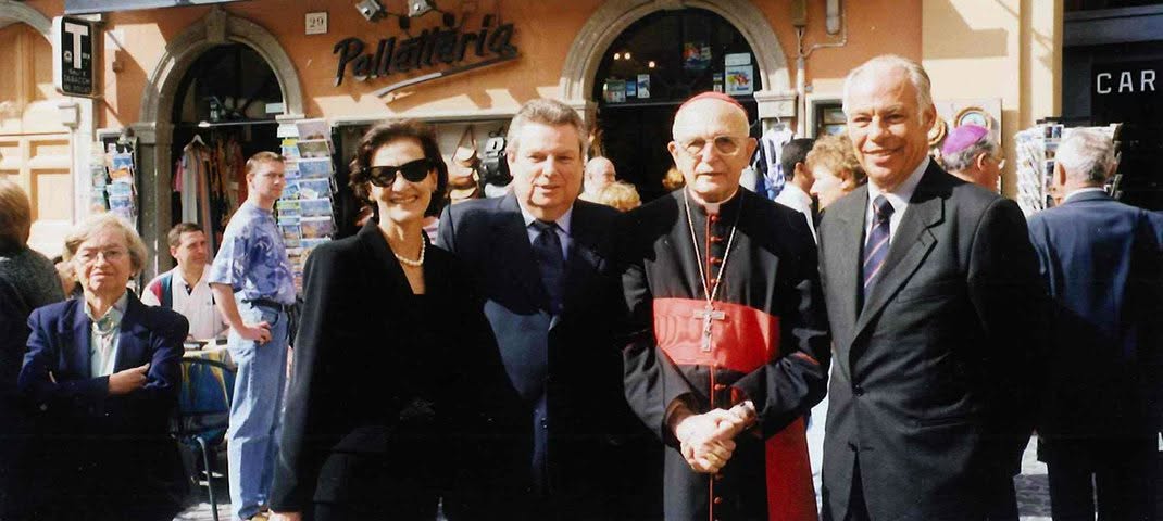 Aristóteles Drummond com Dom Eugênio em Castel Gandolfo
